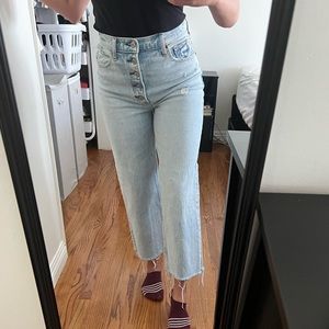 Abercrombie Ultra High Rise Crop Wide Leg Jeans